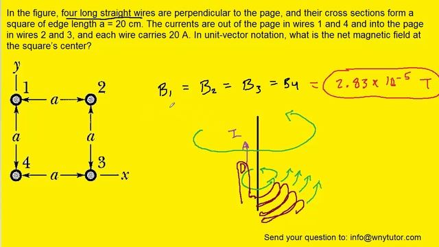 In the figure four long straight wires are perpendicular to the page смотреть онлайн