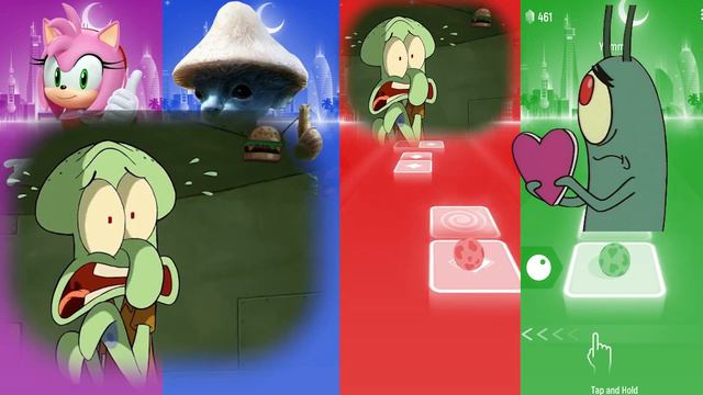 Tiles Hop - AMY ROSE vs SKIBIDI SMURF CAT vs PATRICK STAR vs PLANKTON смотреть онлайн