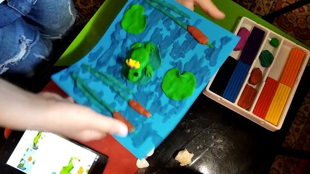 Поделка, лягушка из пластилина, смотреть онлайн