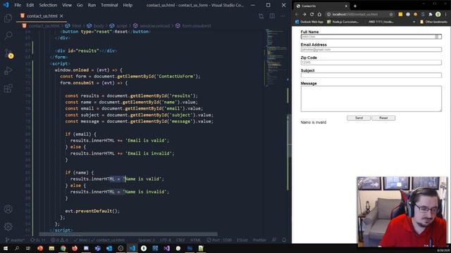 Contact Us Form w/ Vanilla JS - 8/28 - AWD 1111 Fall 2020 смотреть онлайн