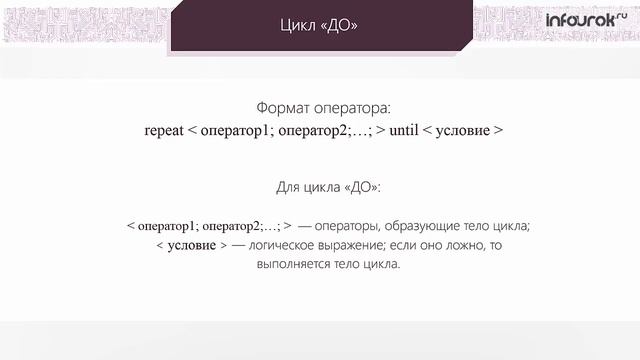 Программирование циклических алгоритмов. Информатика. 8 класс. смотреть онлайн