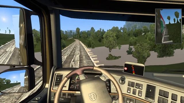 Long trailer Euro Truck Simulator 2 Dangerous forest\mountain road map | ETS2 Volvo truck gameplay смотреть онлайн