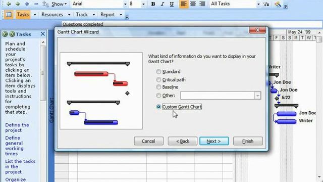 Project Tutorial The Gantt Chart Wizard Microsoft Training Lesson 7.2 смотреть онлайн