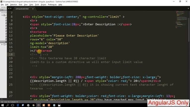 Input Character Limit Validation In AngularJS смотреть онлайн