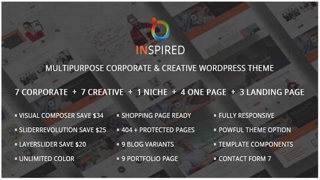 Inspired - Multipurpose Corporate and Creative Bootstrap WordPress Theme | Themeforest Website смотреть онлайн