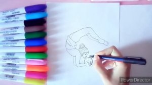 Как нарисовать гимнастку с мячом?