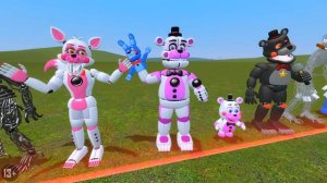 ВСЕ АНИМАТРОНИКИ ФНАФ 1 - ФНАФ 9 В ГАРРИС МОД ЭВОЛЮЦИЯ FNAF 1 - FNAF 9 SECURITY BREACH В Garry`s Mo