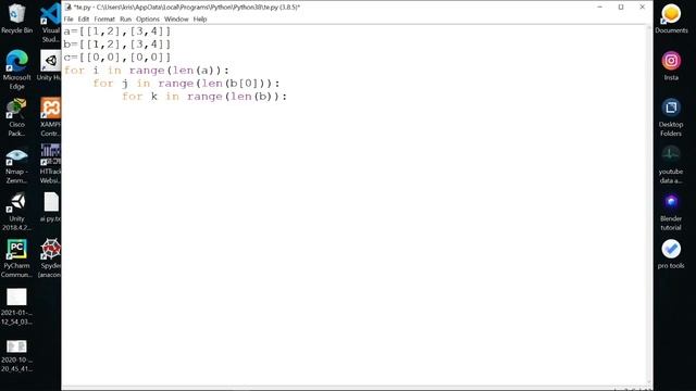 How To Multiply Two Matrix Program Using Python | PythonProgramming #QT #AnnaUniversity #GE8161 смотреть онлайн