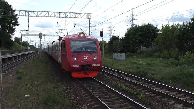 Электропоезд ЭД4МКМ-АЭРО-0007 (ТЧ-50) приг. поезд "Аэроэкспресс" №7134 Аэропорт Домодедово - Москва смотреть онлайн