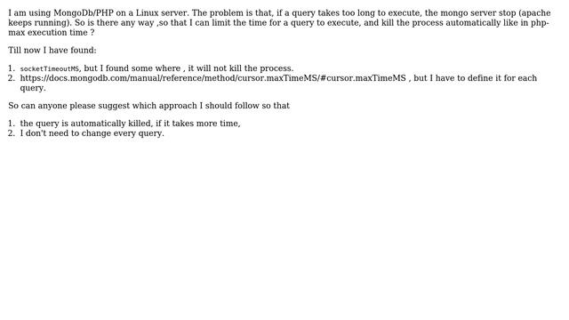 Databases: MongoDb max timeout for all queries смотреть онлайн