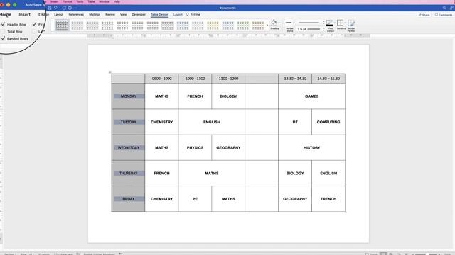 How to Create a Timetable in Word | EASY WORD TUTORIALS смотреть онлайн