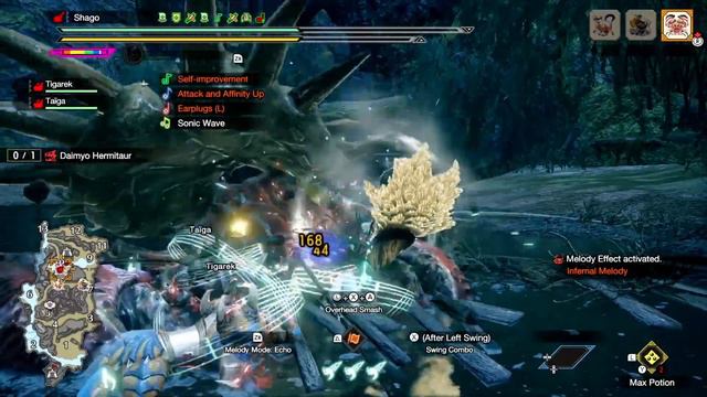 Hunting Horn VS Daimyo Hermitaur in 1:43 | MHR SB смотреть онлайн