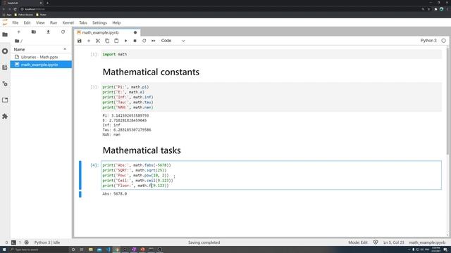 Math library | المكتبة البايثونيَة - تعرّف على مكتبة الرياضيات смотреть онлайн