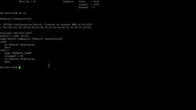 HP Aruba Switch loading with default image, checking settings, console cable смотреть онлайн