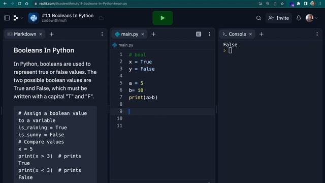 Python Booleans | Python Course 2023 - #11 смотреть онлайн