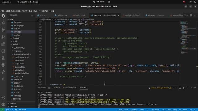 Login with OTP in Django | Email Verification | Django Tutorial in Hindi | Coding India смотреть онлайн