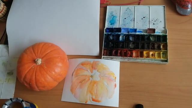 Рисование. Тыква акварелью с натуры. #DrawingForYou, # Рисование_для_всех. смотреть онлайн