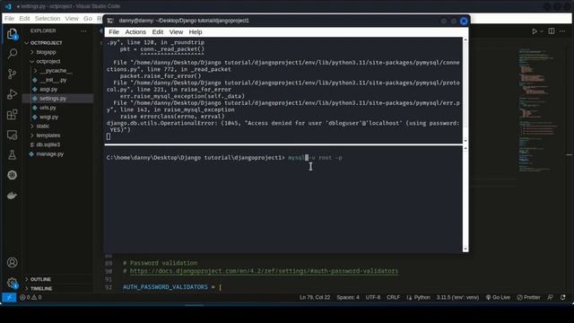 How to Connect Django project with MySQL Database смотреть онлайн