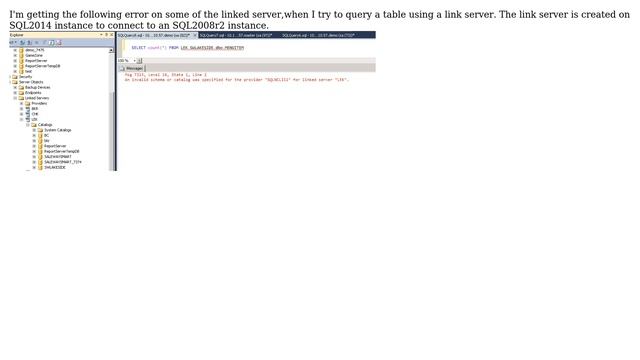 Sql servr 2014 instant to sql server 2008 r2 instance linked servers query problem смотреть онлайн