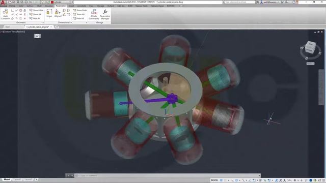 7 Cylinder Radial Engine Trailer - Autocad 2018 Training - Assembly смотреть онлайн