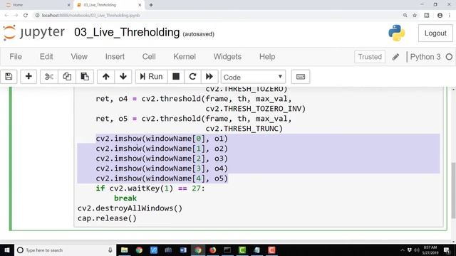EP027 - Python OpenCV - Thresholding Live Webcam смотреть онлайн