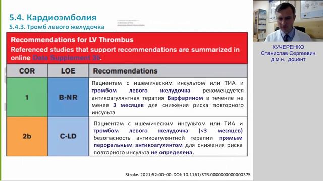 КУЧЕРЕНКО СС Ишемический инсульт смотреть онлайн