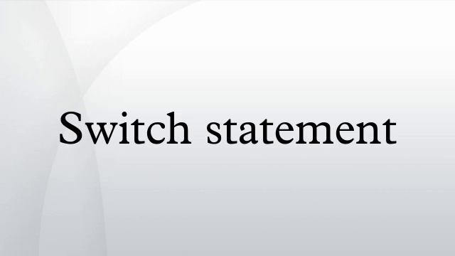 Switch statement смотреть онлайн
