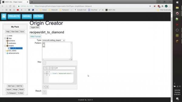 The Origin Creator - A visual tool for creating custom Minecraft datapacks