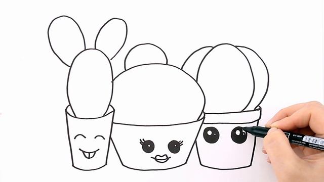 How to draw a cactus . Drawing for beginners / MimiDom Art смотреть онлайн