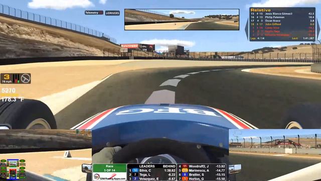 iRacing-Skip Barber Formula 2000 @ Laguna Seca-Live Stream смотреть онлайн
