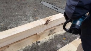 Как ровно отпилить брус