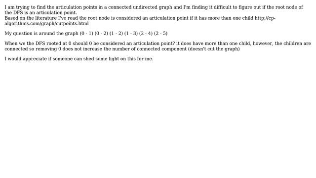 When is a root node an articulation point in a graph? (2 Solutions!!) смотреть онлайн