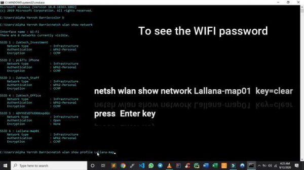 CMD : Show Wi-Fi Password | Windows 10/8/7/XP | 2020/21