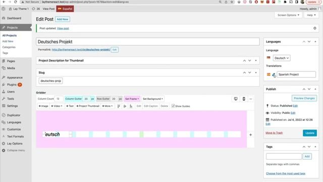 Lay Theme Polylang, using Categories with Thumbnailgrid element смотреть онлайн