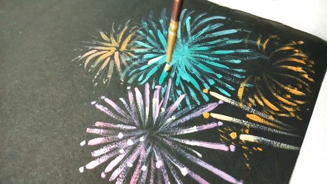 New year fireworks?/ how to draw fireworks /Easy for beginners/DailyArt #art #fireworks #newyear #4 смотреть онлайн
