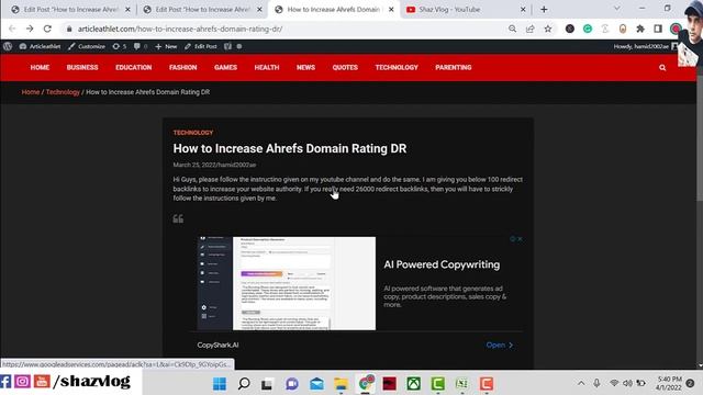 How To Increase Website Ahrefs DR 50+ by Shaz Vlog | 2000 Redirect Backlinks смотреть онлайн