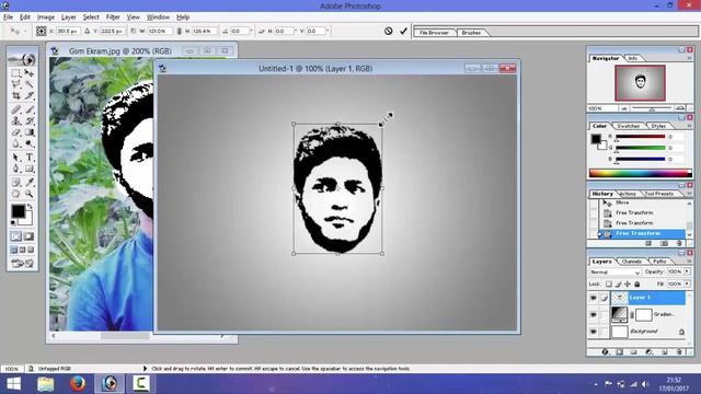 Photoshop Tutorial Galaxy Face Logo Design With Photoshop 7.0 (New tutorial 2017) смотреть онлайн