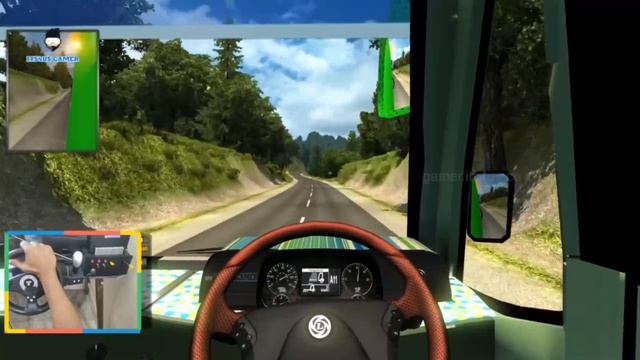 ETS2 Bus driving with Steering Wheel and Horn button box | Thrustmaster смотреть онлайн