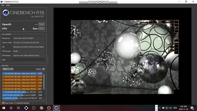 My WS: 2x E5 2690, Cinebench R15 CPU score смотреть онлайн