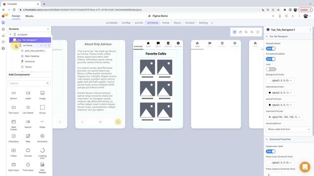 Combine Figma Frames With Thunkable Navigators