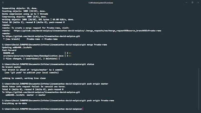 GIT: deshacer una fusion (merge) смотреть онлайн