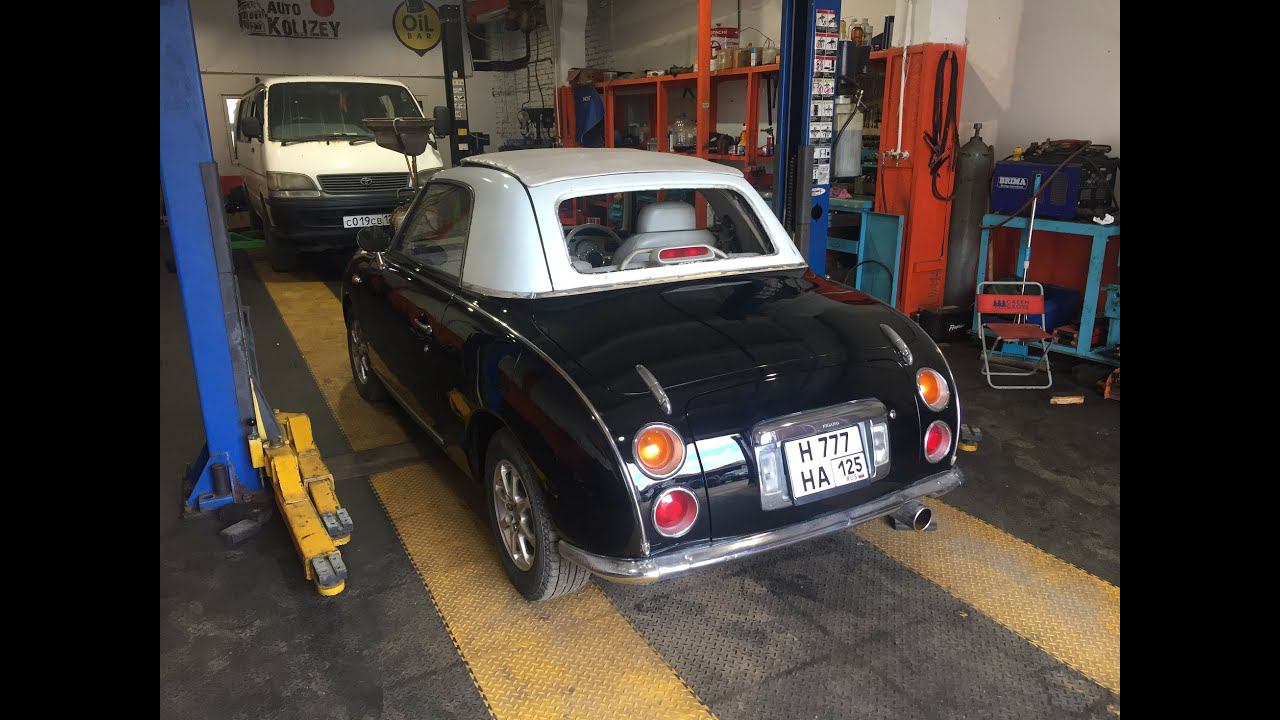 Покраска Nissan Figaro в чёрный цвет, проливка мовилем! смотреть онлайн