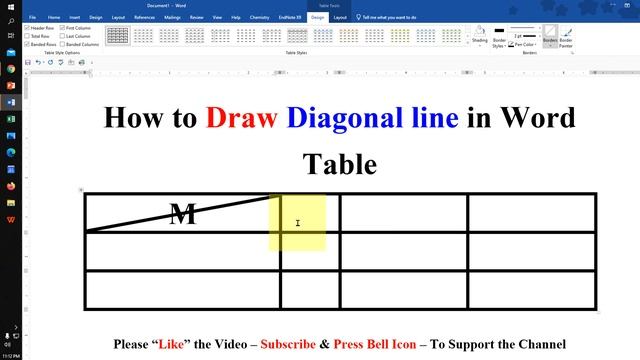 How to Draw Diagonal line in Word Table смотреть онлайн