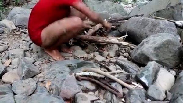 Survival skills: Find catch fish in river for food by girl - Cooking fish eating delicious #6
