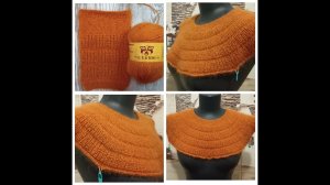 Кофточка спицами с круглой кокеткой из пуха норки. Часть 1. Расчеты и вязание узора.