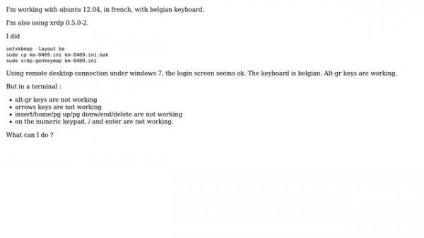 Ubuntu: xrdp keyboard settings not working in a terminal