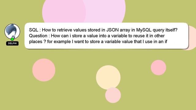 SQL : How to retrieve values stored in JSON array in MySQL query itself? смотреть онлайн