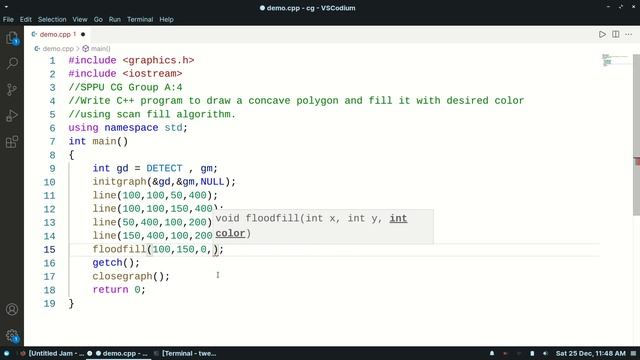 Concave Polygon and Flood Fill Algorithm in C++ смотреть онлайн