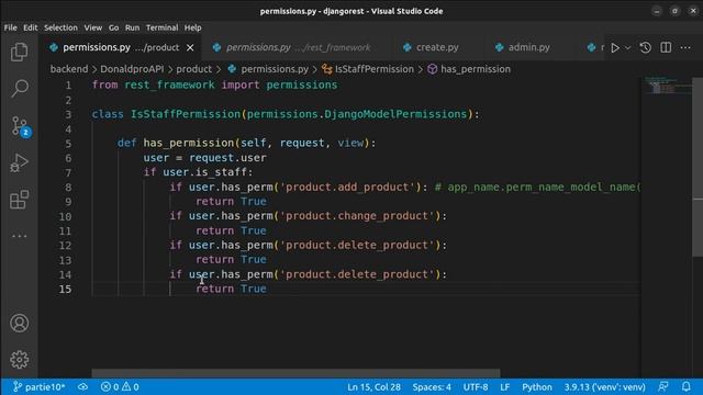 Python Django REST Permissions Personnalisées partie 18 смотреть онлайн