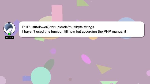 PHP : strtolower() for unicode/multibyte strings смотреть онлайн